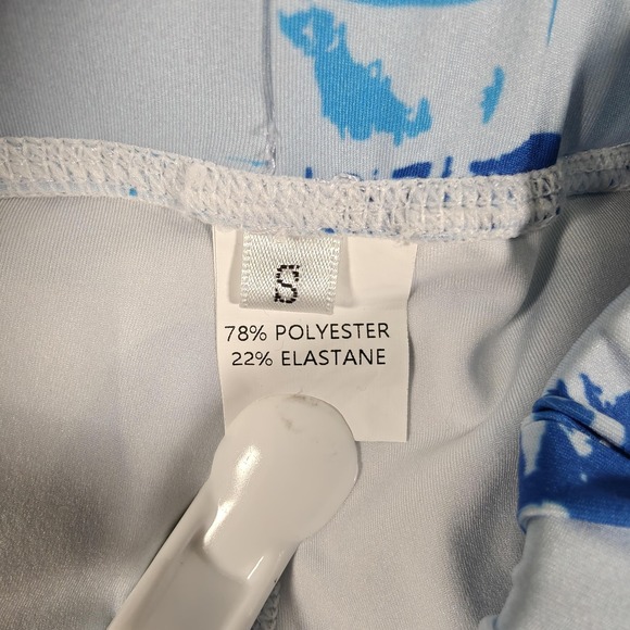 Asaali Jean Co Leggings Womens Small Blue White Mugshot Print Stretch Pants - Picture 4 of 10